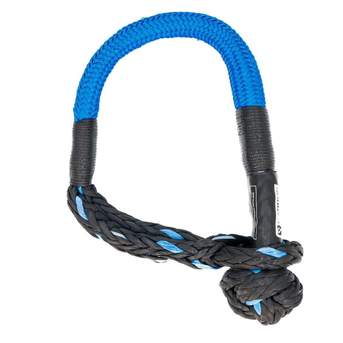 4x4 soft shackle by Carbon Offroad USA, blue braided loop with black sheath on Tampa Home & Garden Store