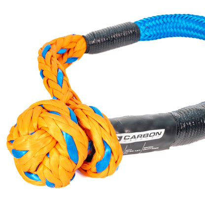 High-Vis 4x4 soft shackle orange rope with blue accents, Carbon Offroad USA tow accessory on Tampa Home & Garden Store
