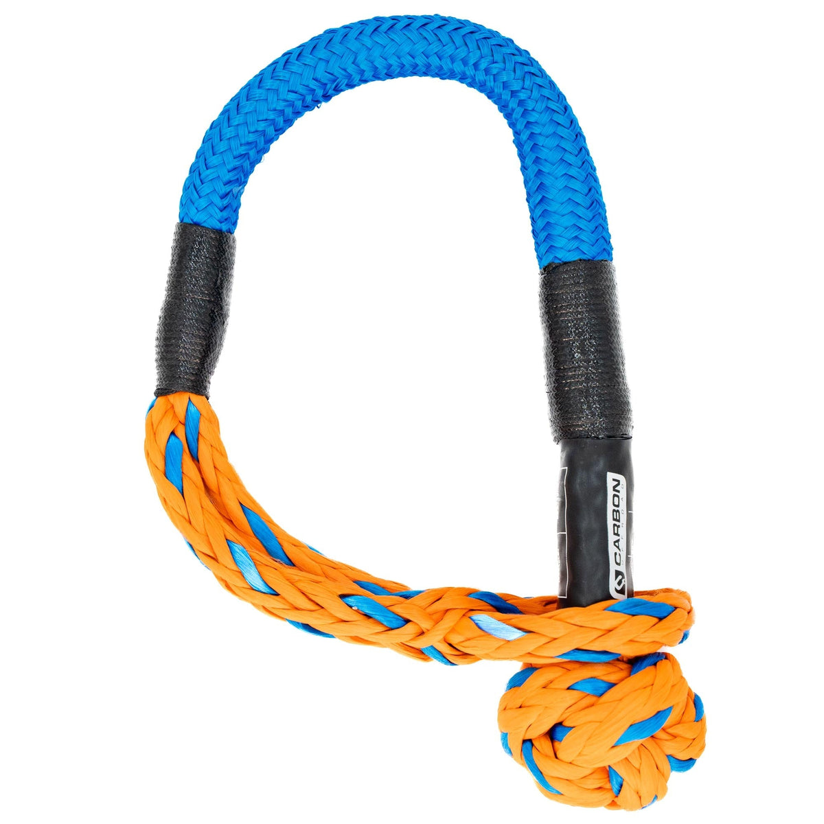Large Vehicle High-Vis Soft Shackle with blue braided loop and orange/blue tail Carbon Offroad on Tampa Home & Garden Store