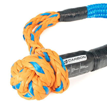 Large Vehicle High-Vis Soft Shackle, orange-blue braided rope, Carbon Offroad USA on Tampa Home & Garden Store