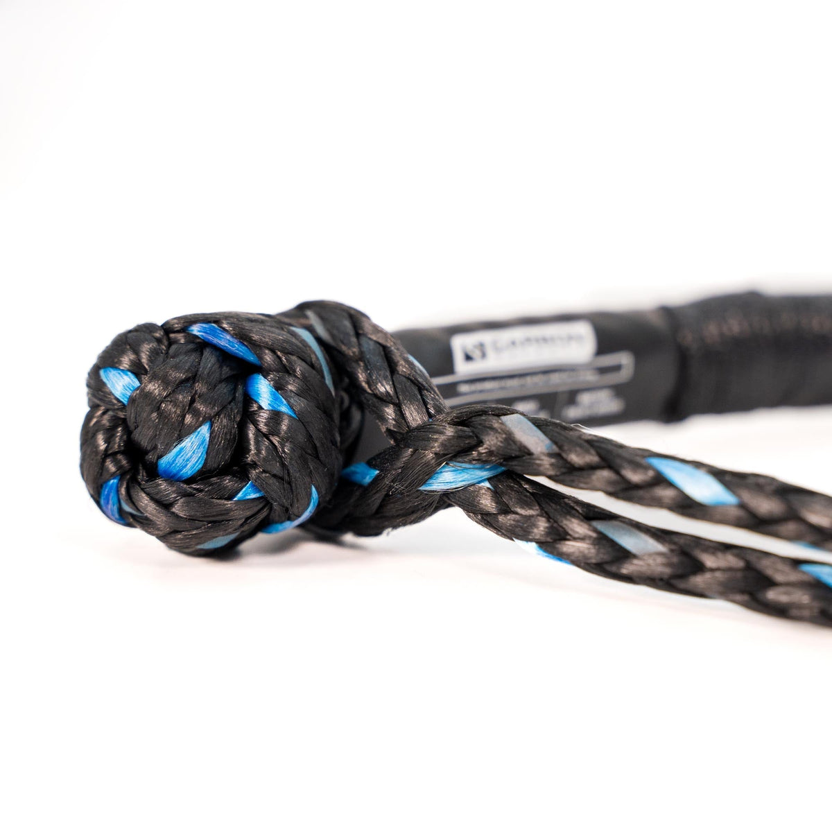 UTV & Small Vehicle Soft Shackle braided nylon rope in black with blue accents Carbon Offroad USA on Tampa Home & Garden Store