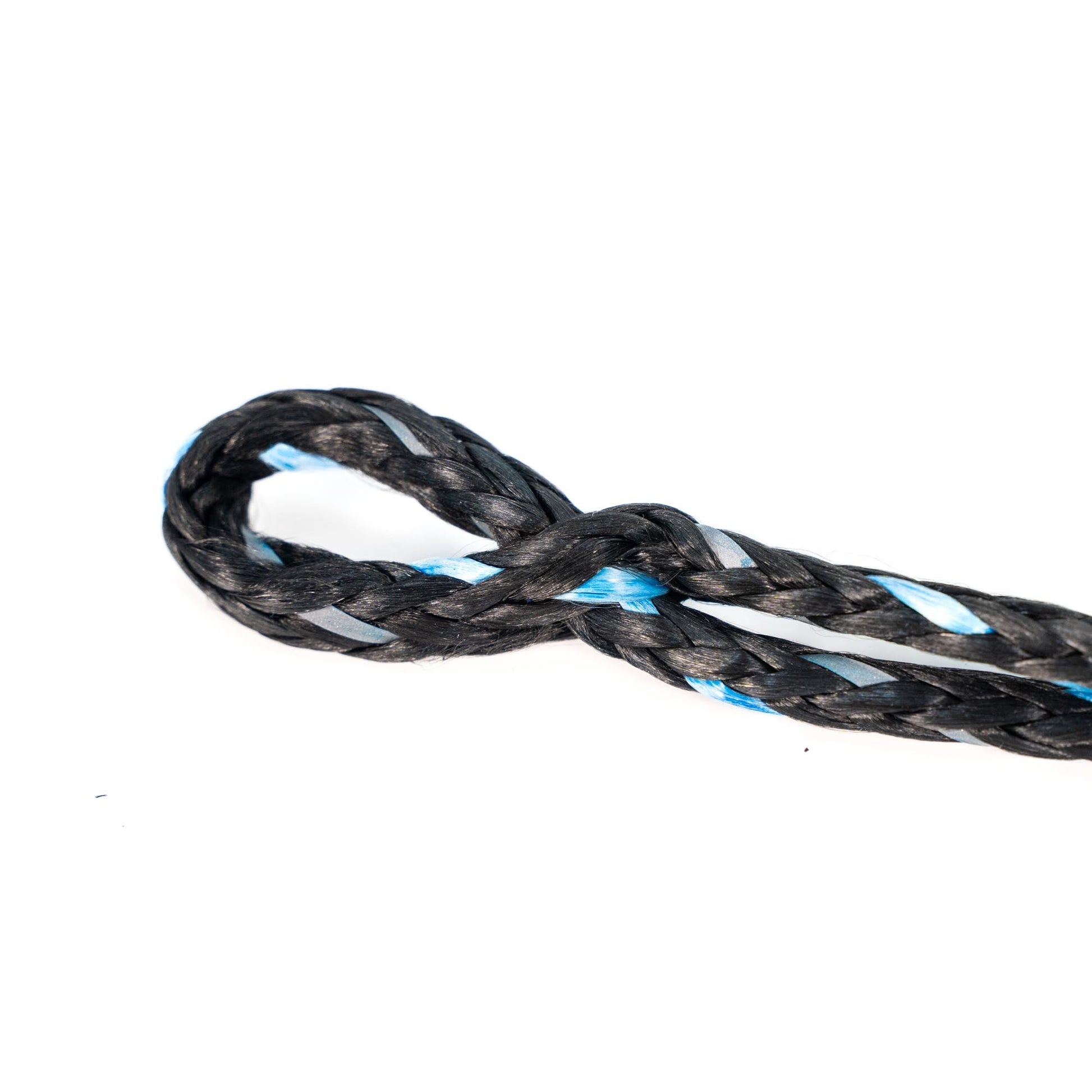 UTV & Small Vehicle Soft Shackle braided black nylon rope with blue accents on Tampa Home & Garden Store
