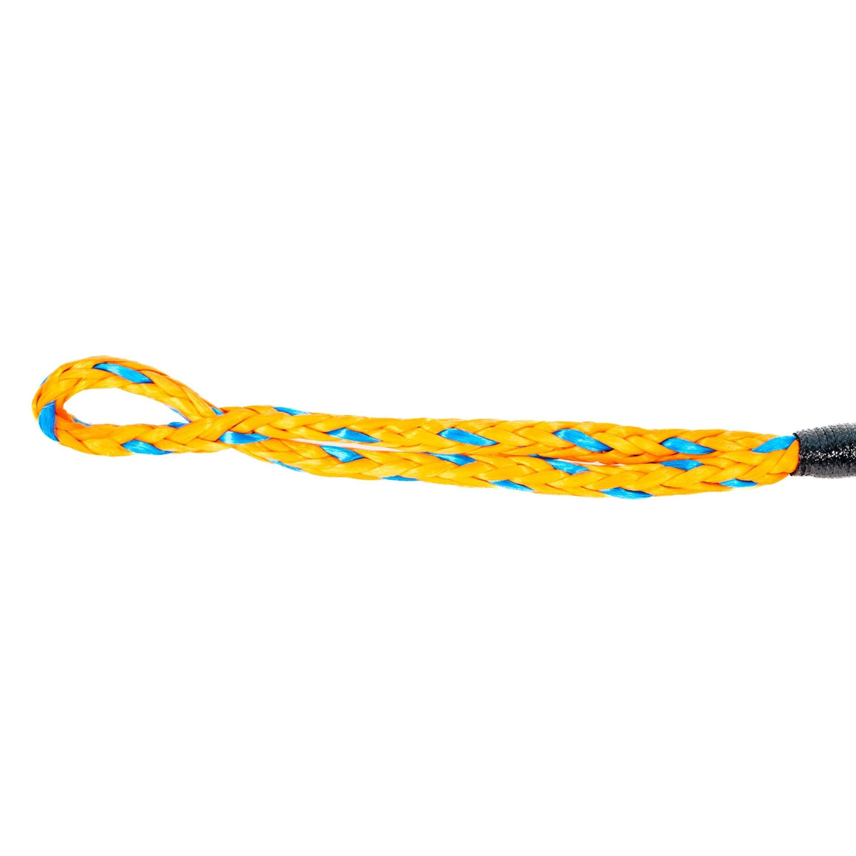 High-Vis UTV soft shackle rope, orange-blue braided cord with black end cap on Tampa Home & Garden Store