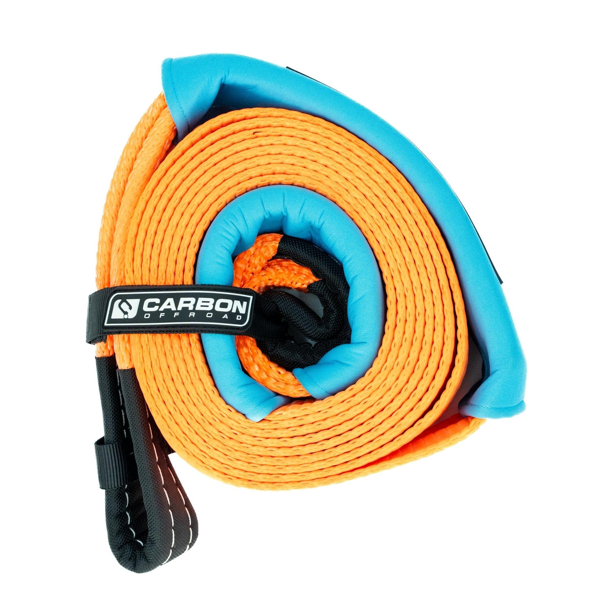 High-Vis Tree Trunk Protector Strap with orange rope and blue sleeve Carbon Offroad USA on Tampa Home & Garden Store