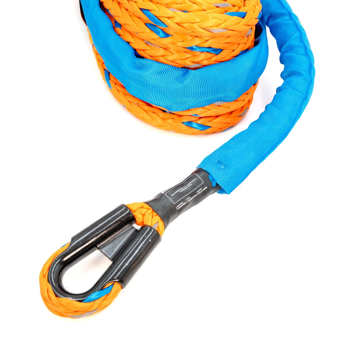 High-Vis Vehicle Winch Extension Rope orange braided with blue sleeve Carbon Offroad USA on Tampa Home & Garden Store