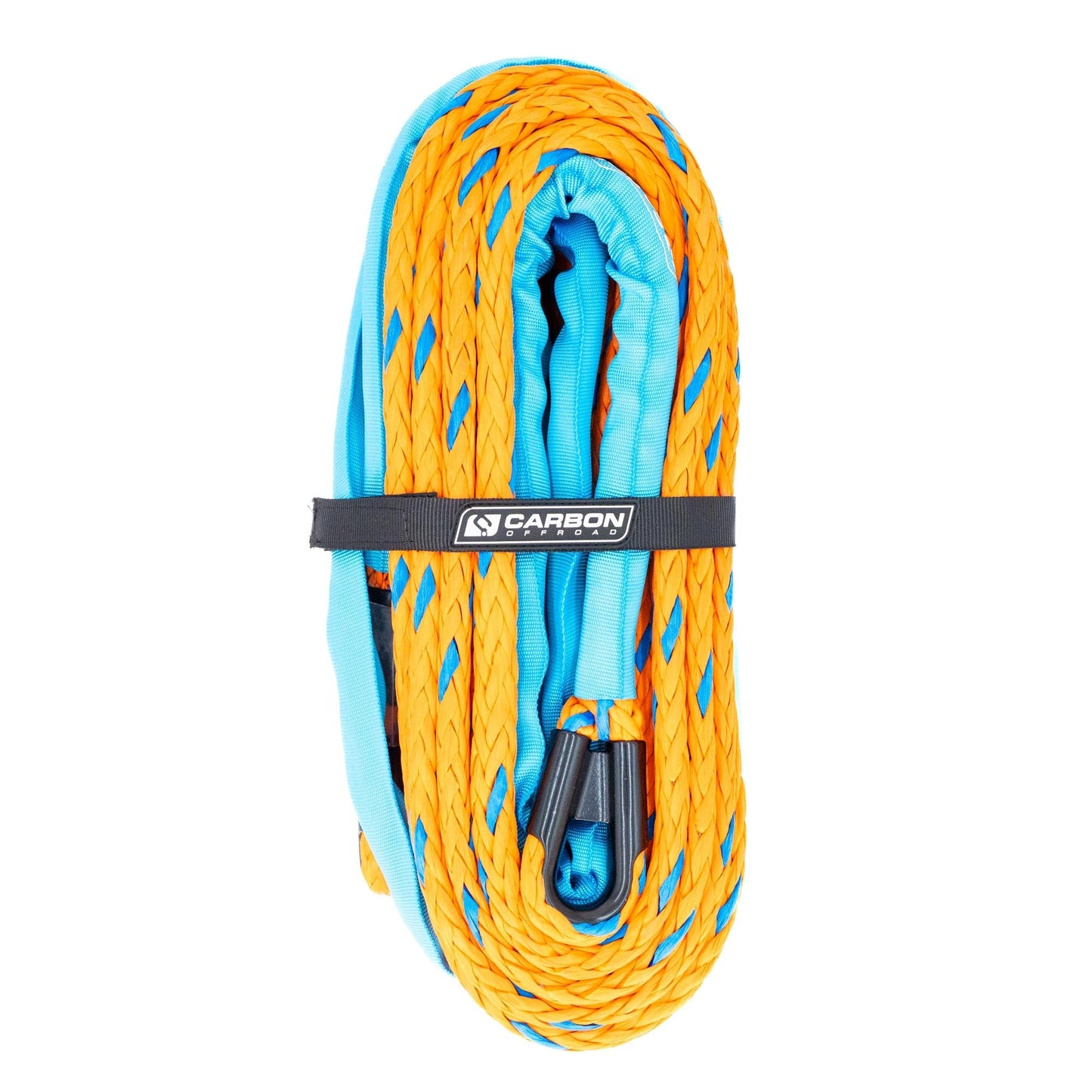 High-Vis Vehicle Winch Extension Rope by Carbon Offroad USA braided orange with blue on Tampa Home & Garden Store