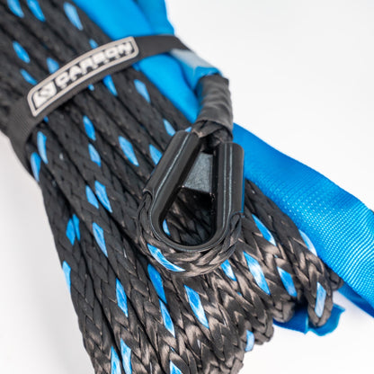 4x4 Vehicle Winch Extension Rope braided black and blue with Carbon Offroad USA branding on Tampa Home & Garden Store