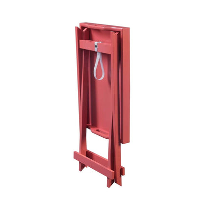 Mesa Auxiliar Plegable para TV de Noche en Acabado de Madera Rosa Coral Naranja