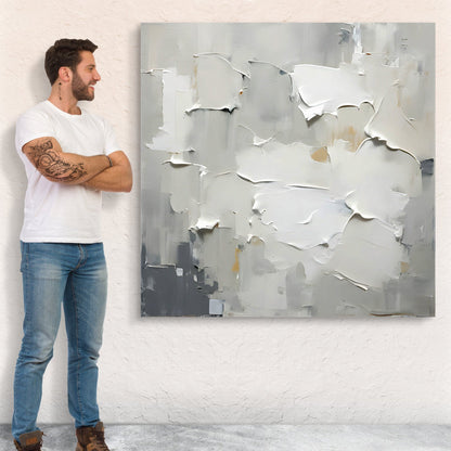 Canvas Print Cream Field by Tailored Canvases with a textured white-gray abstract surface on Tampa Home & Garden Store