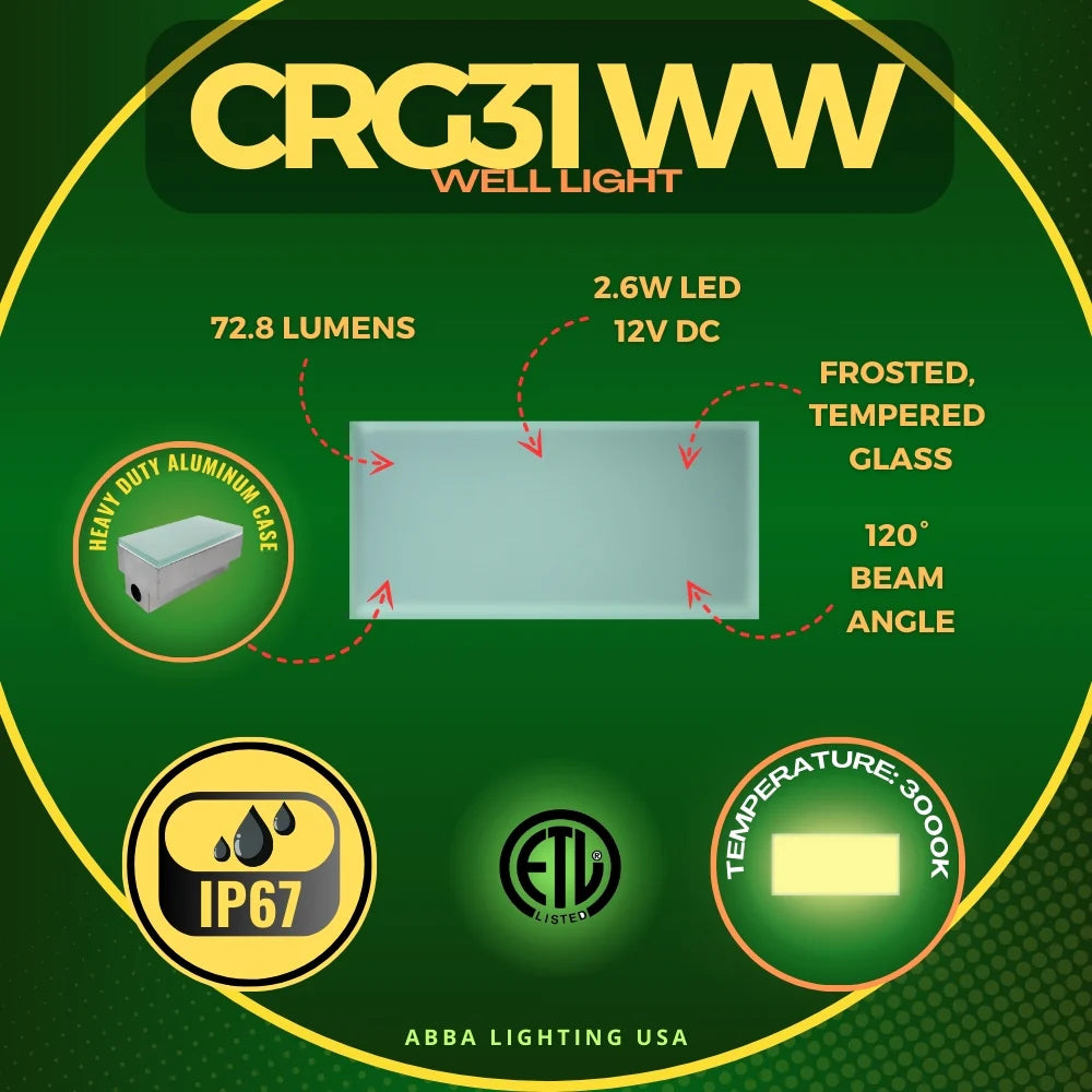 In Ground Paver Light Rectangle CRG31 | Low Voltage LED RGBW
