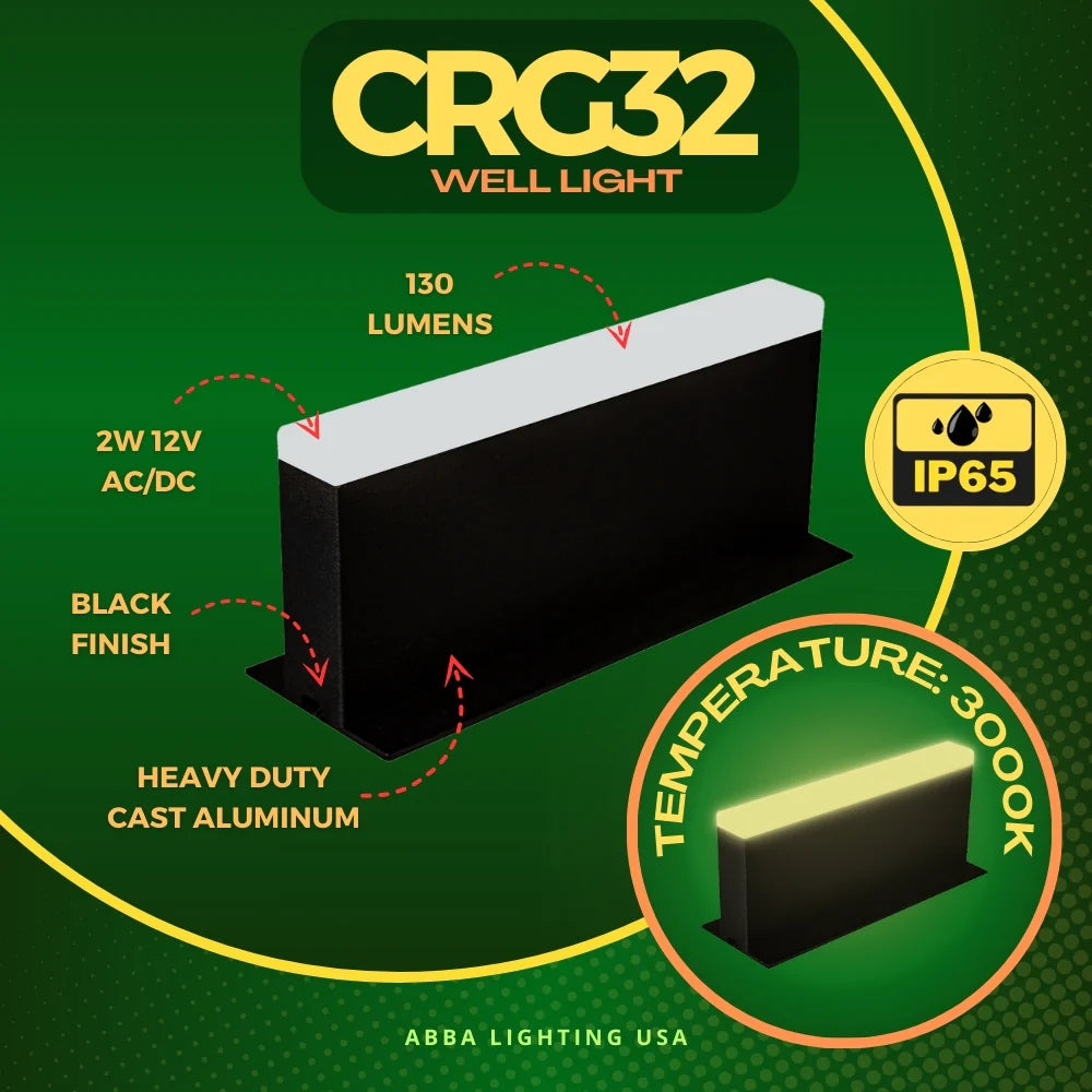 CRG32 Paver Well Light Heavy Duty Cast Aluminum 2W AC/DC 12V COB
