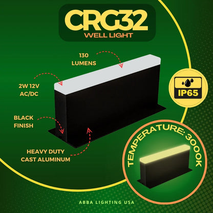 CRG32 Paver Well Light Heavy Duty Cast Aluminum 2W AC/DC 12V COB