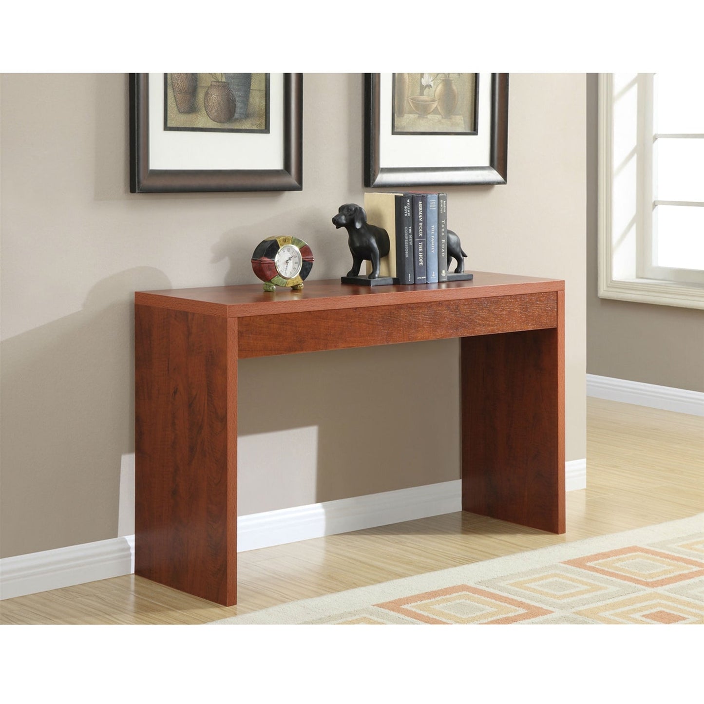 Mesa Consola de Sala Moderna con Acabado Cerezo