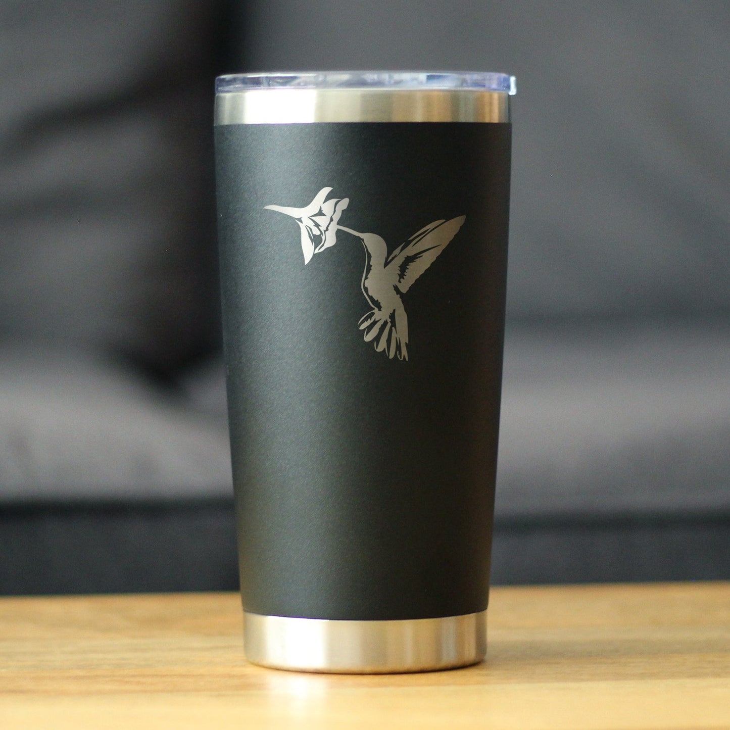 Hummingbird - Insulated Coffee Tumbler Cup with Sliding Lid - Stainless Steel Travel Mug - Hummingbird Gifts and Decor for Women and Men