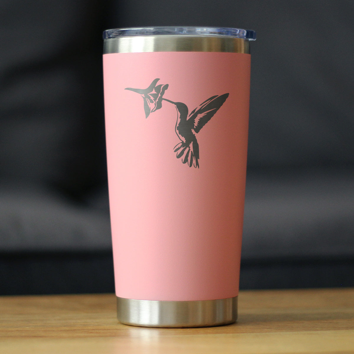 Hummingbird - Insulated Coffee Tumbler Cup with Sliding Lid - Stainless Steel Travel Mug - Hummingbird Gifts and Decor for Women and Men