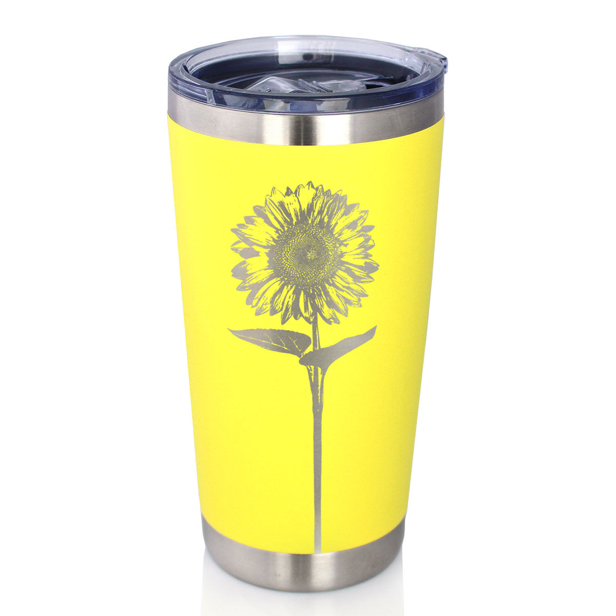 Tournesol - Tasse à café isolée avec couvercle coulissant - Tasse isolée en acier inoxydable - Cadeaux de décoration florale