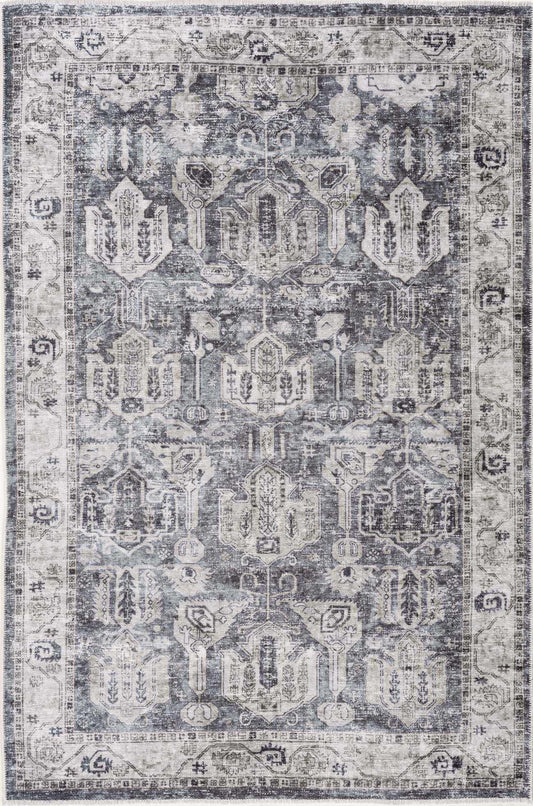 Holi-4602 washable area rug by Boutique Rugs, blue-gray on off-white, clearance on Tampa Home & Garden Store