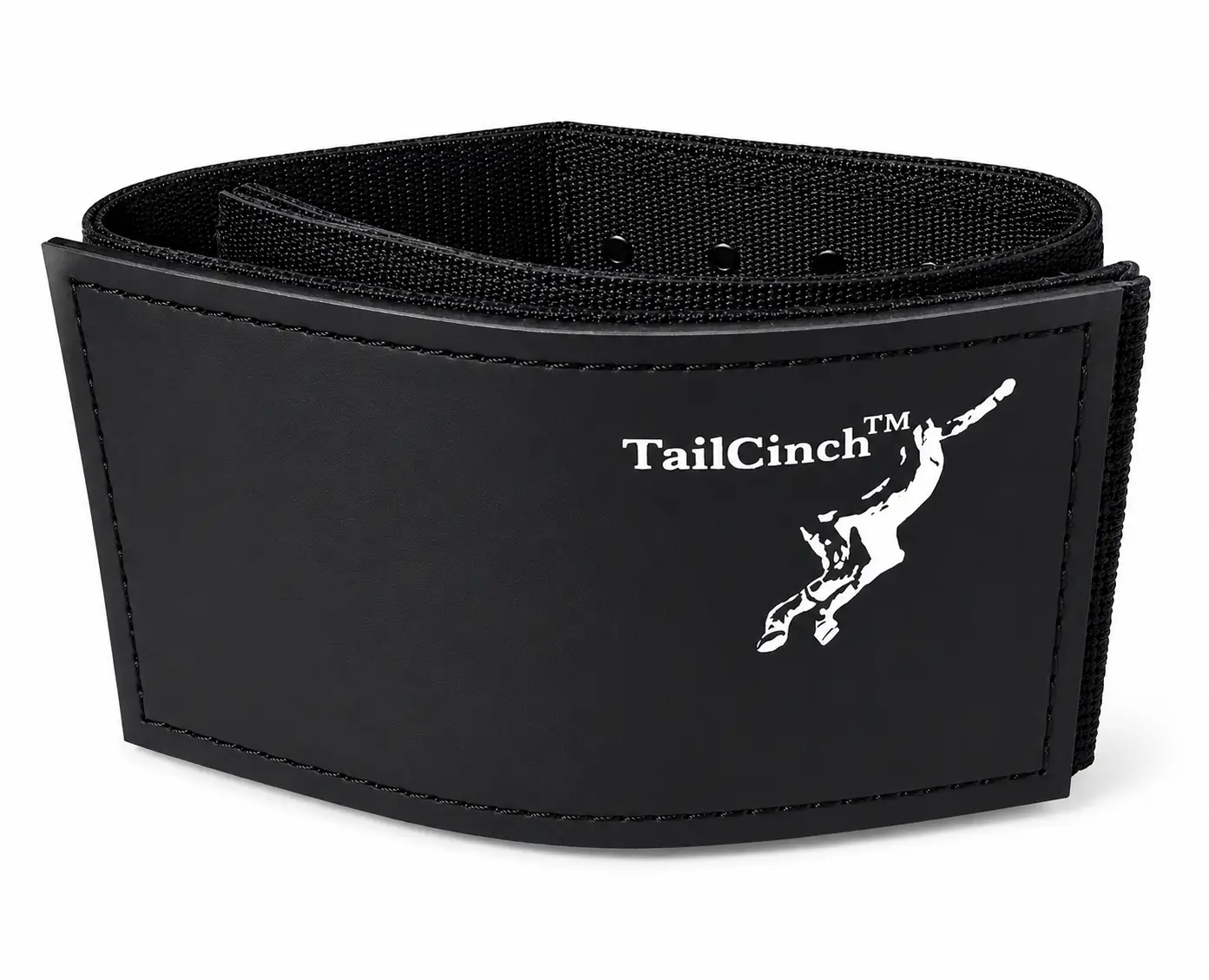 TailCinch Tail Tie Cuff XL black leather tail cuff with stitched edges horse tack accessory on Tampa Home & Garden Store