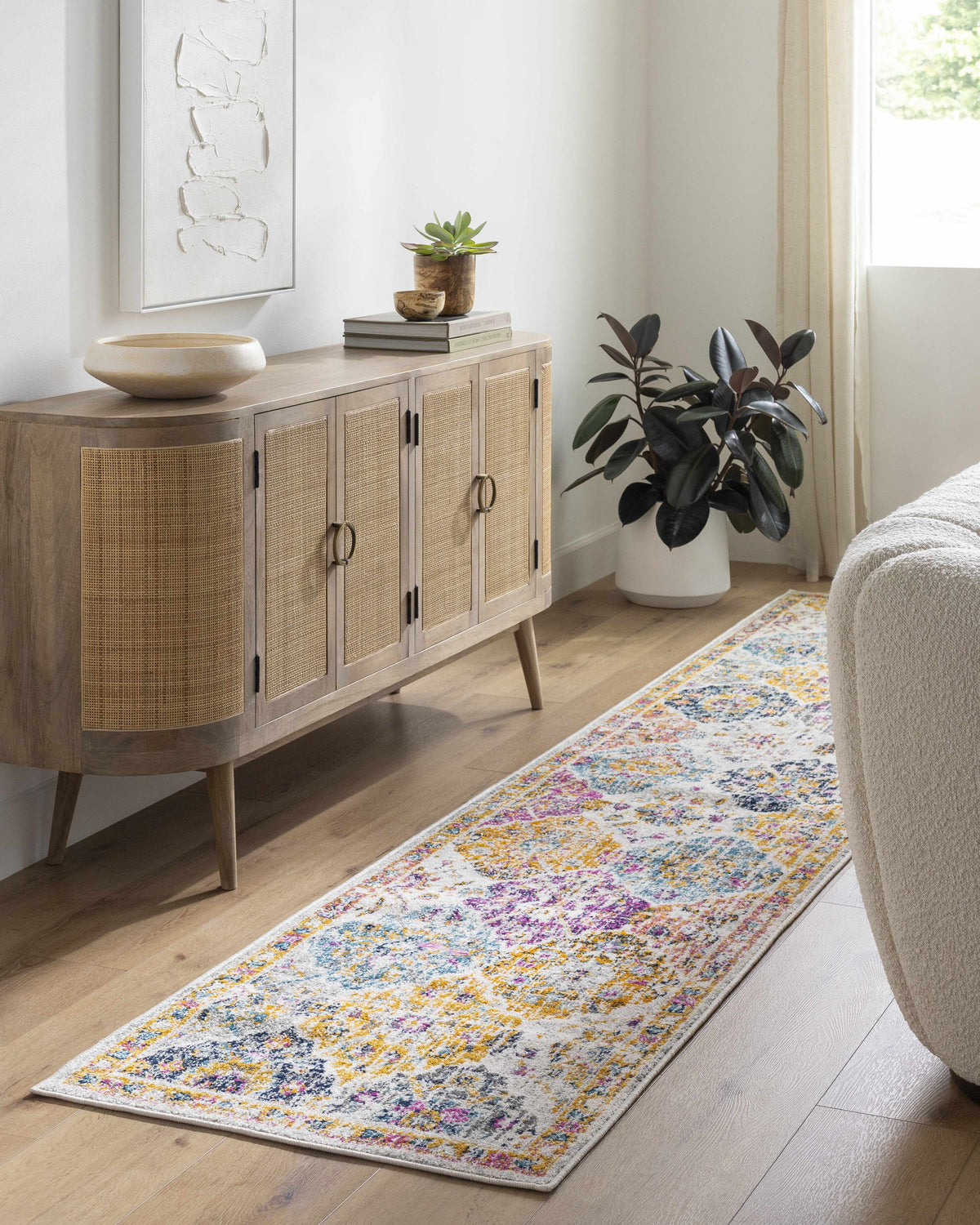 Custar Colorful Area Rug runner with multicolor pattern by Boutique Rugs on Tampa Home & Garden Store