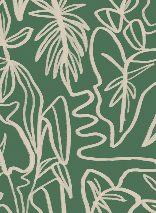 CUSTOM Ink Foliage Wallpaper - Annie Gilbert, green and neutral - Tampa Home & Garden Store