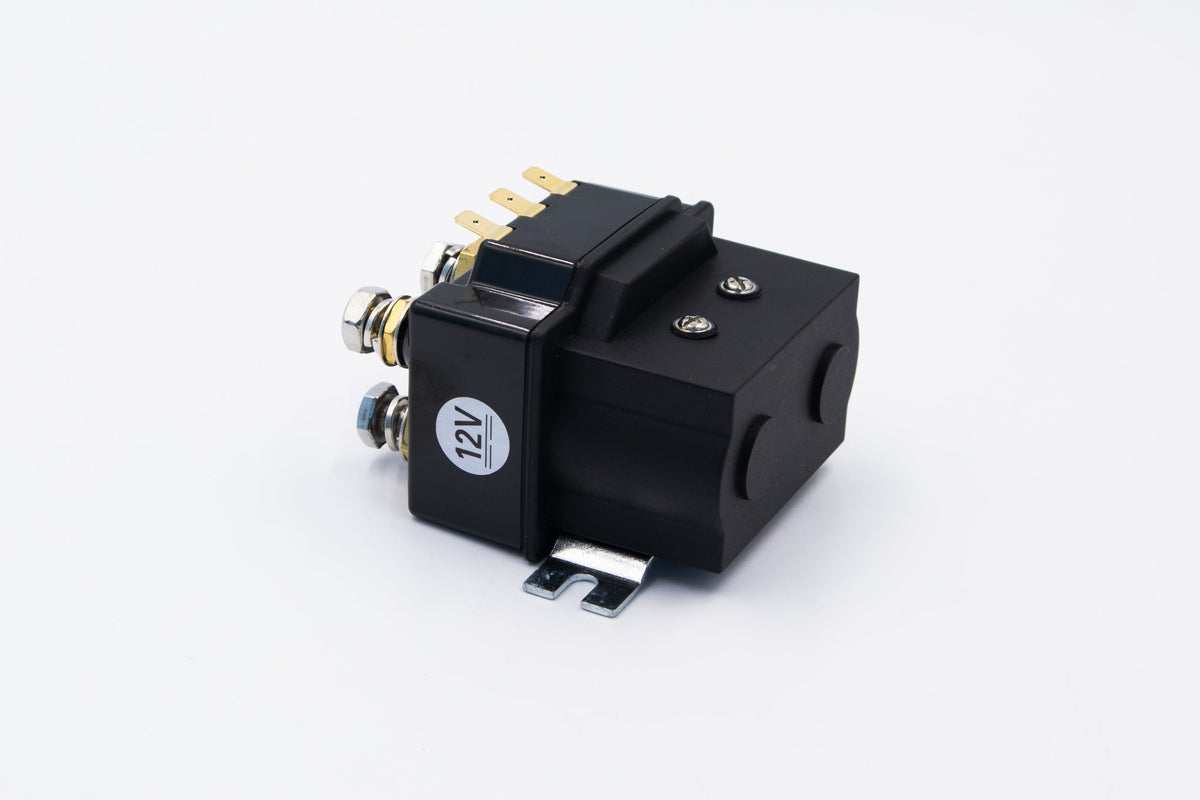 12V sealed winch solenoid with 4 brass terminals in black housing by Carbon Offroad USA on Tampa Home & Garden Store