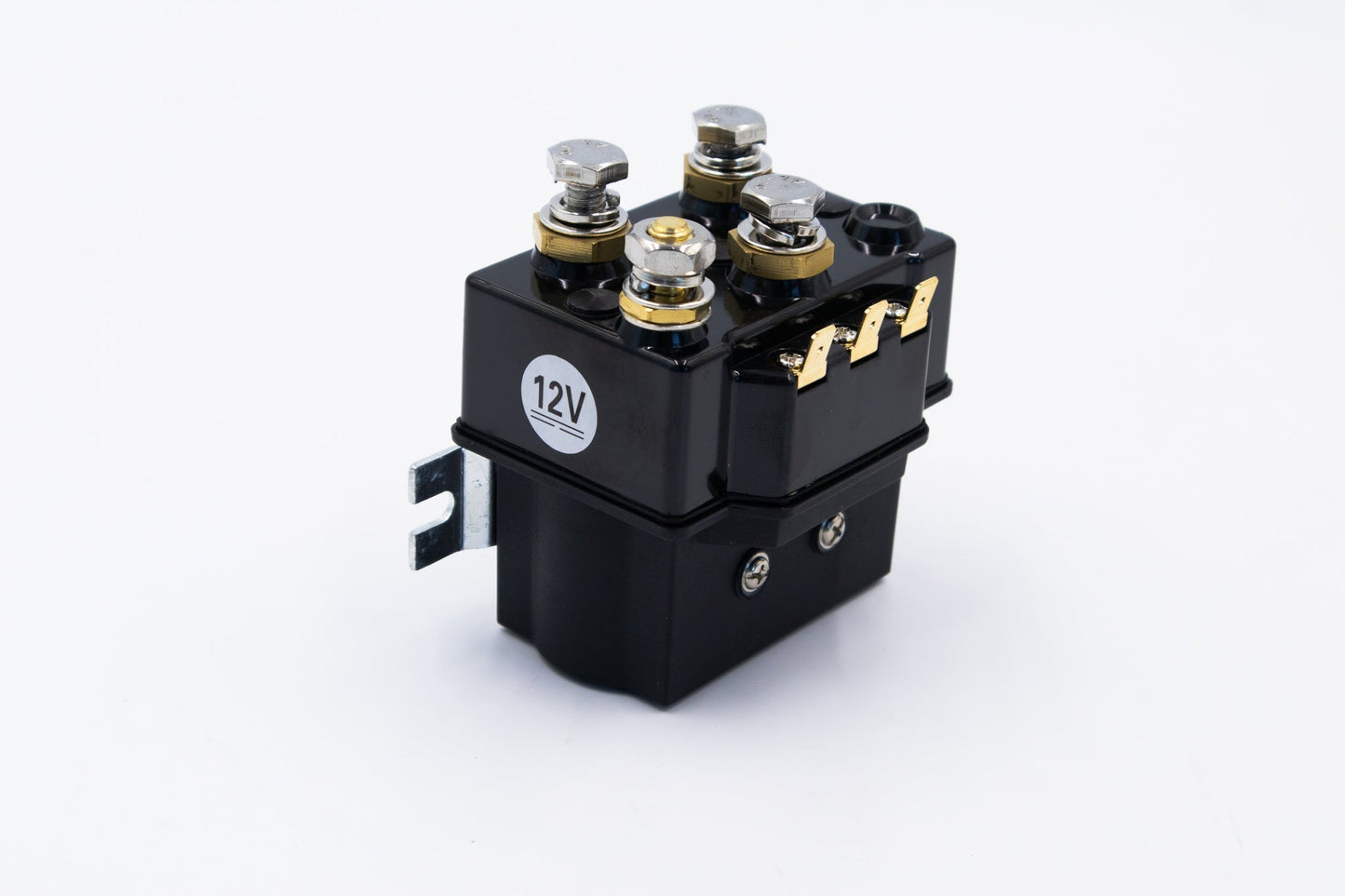 Carbon Offroad USA 600amp sealed winch solenoid, 12V, brass terminal posts on black housing on Tampa Home & Garden Store