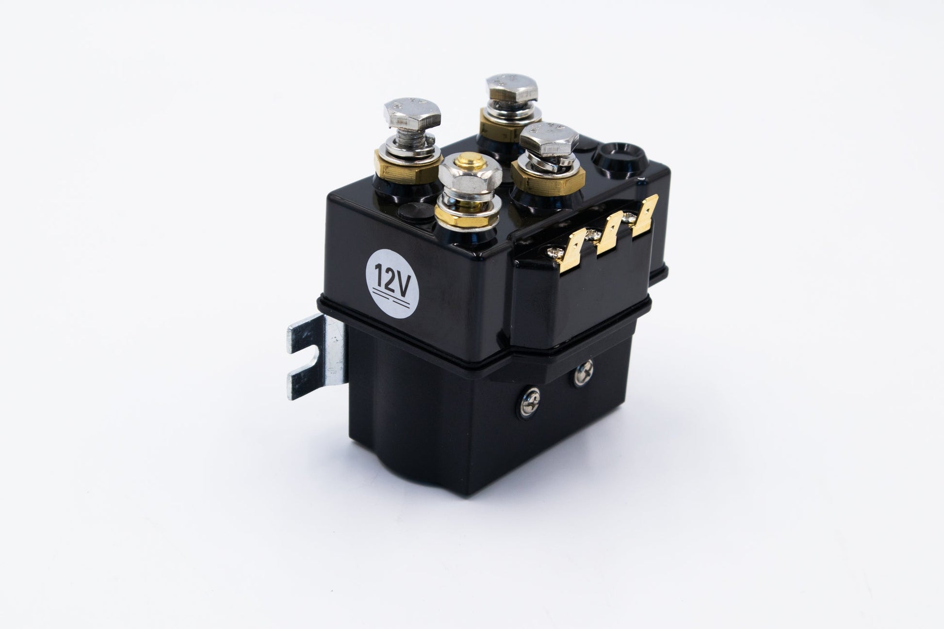 Carbon Offroad USA 600amp sealed winch solenoid, 12V, brass terminal posts on black housing on Tampa Home & Garden Store