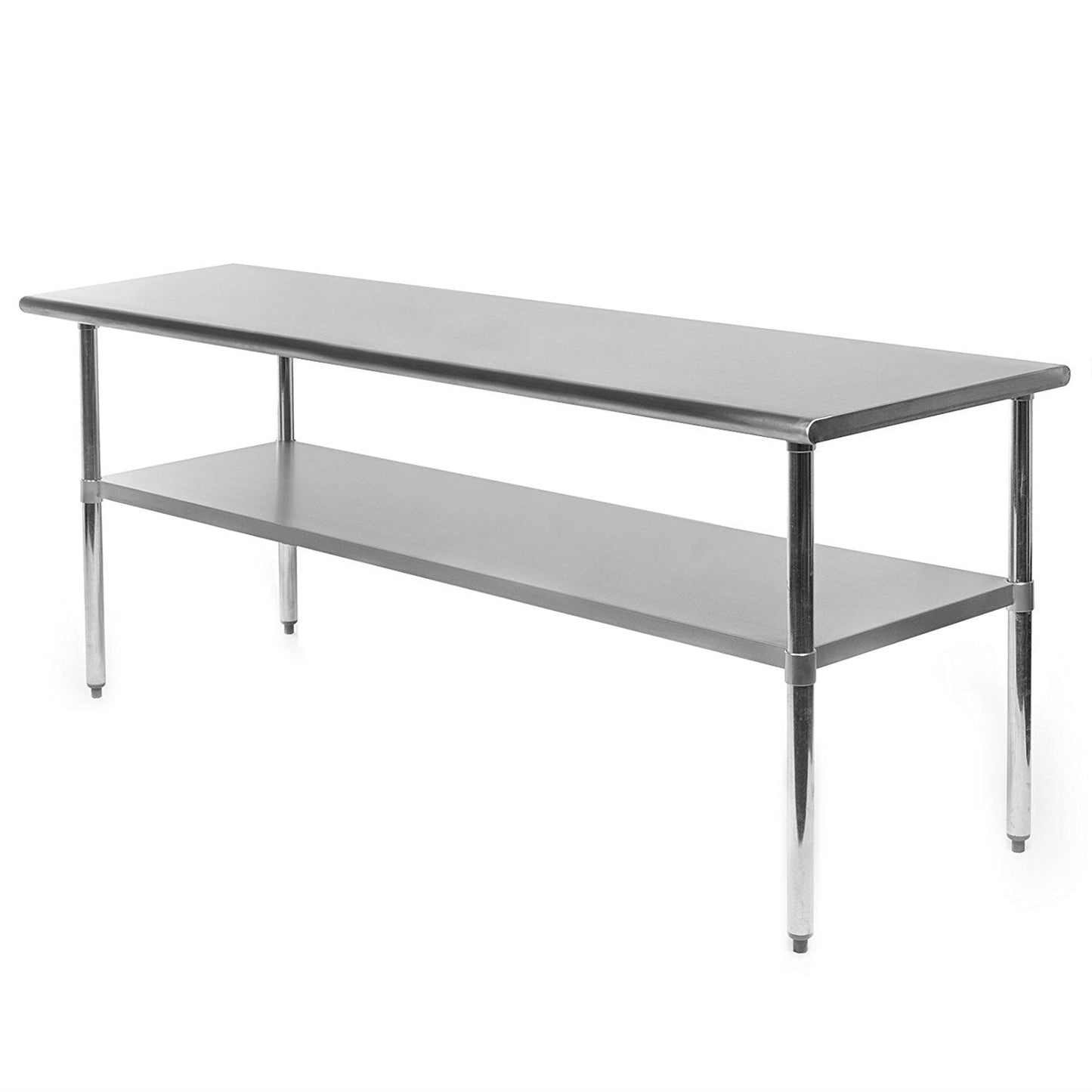 Mesa de trabajo de preparación de cocina de restaurante de acero inoxidable de alta resistencia de 72 x 24 pulgadas