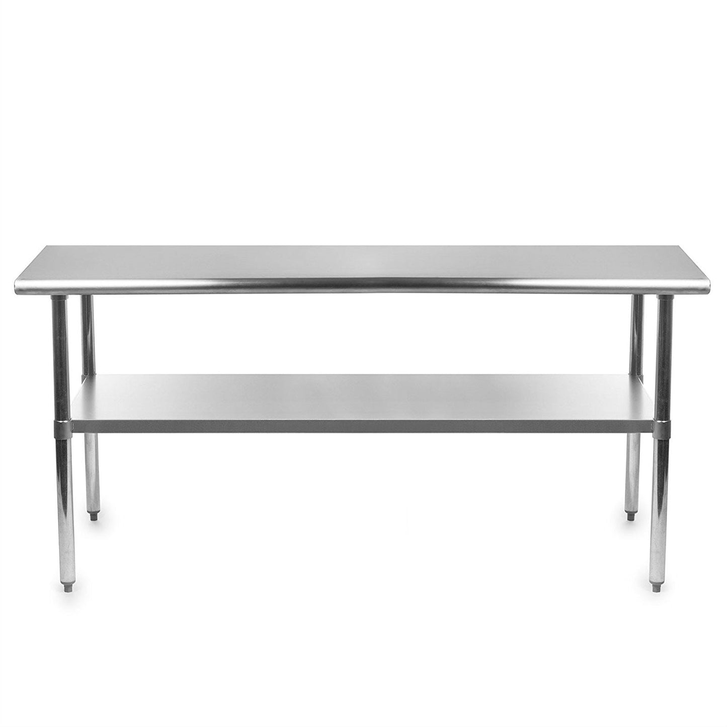 Mesa de trabajo de preparación de cocina de restaurante de acero inoxidable de alta resistencia de 72 x 24 pulgadas