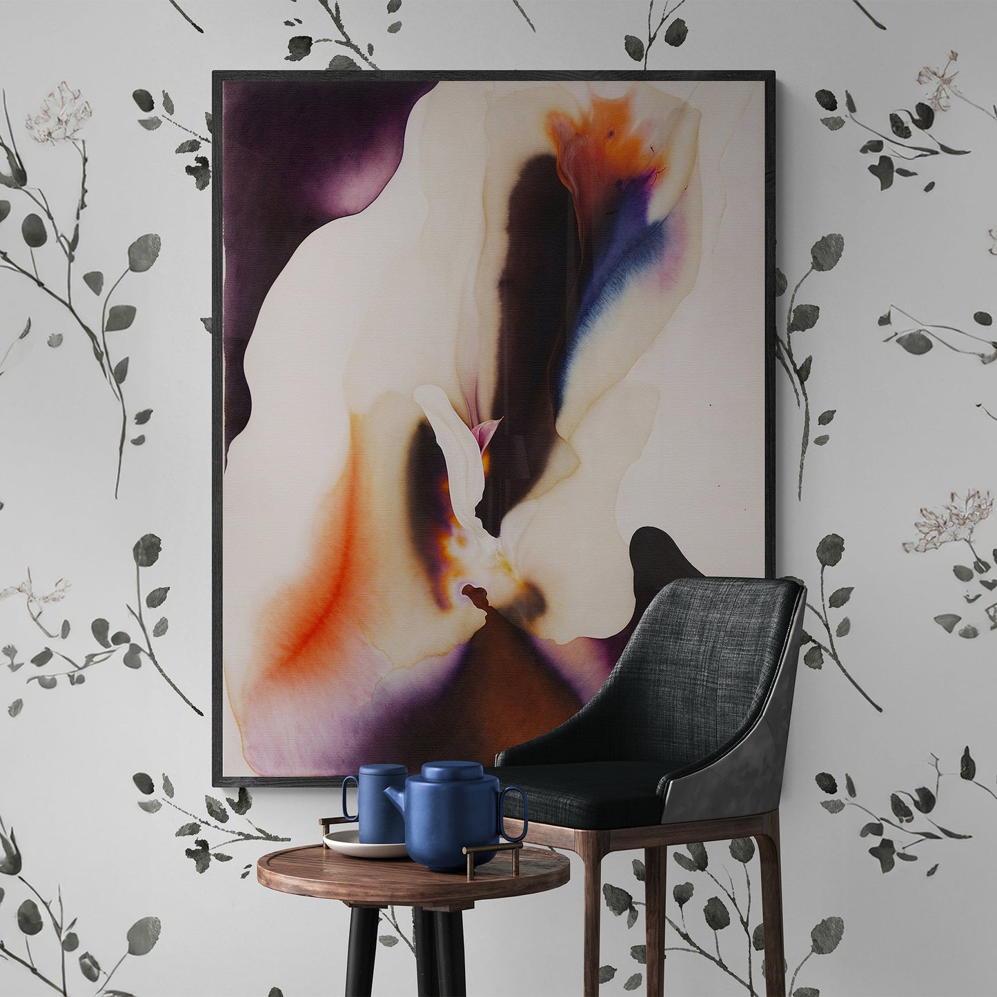 Canvas Velvet Bloom II by Tailored Canvases, abstract beige and purple crafting canvas on Tampa Home & Garden Store