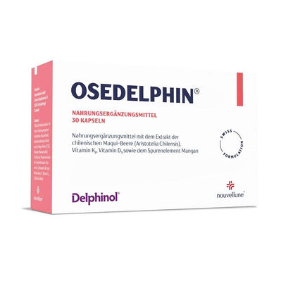 Osedelphin 30 capsules vitamin supplement box by Beauty Care Bag with Delphinol branding on Tampa Home & Garden Store