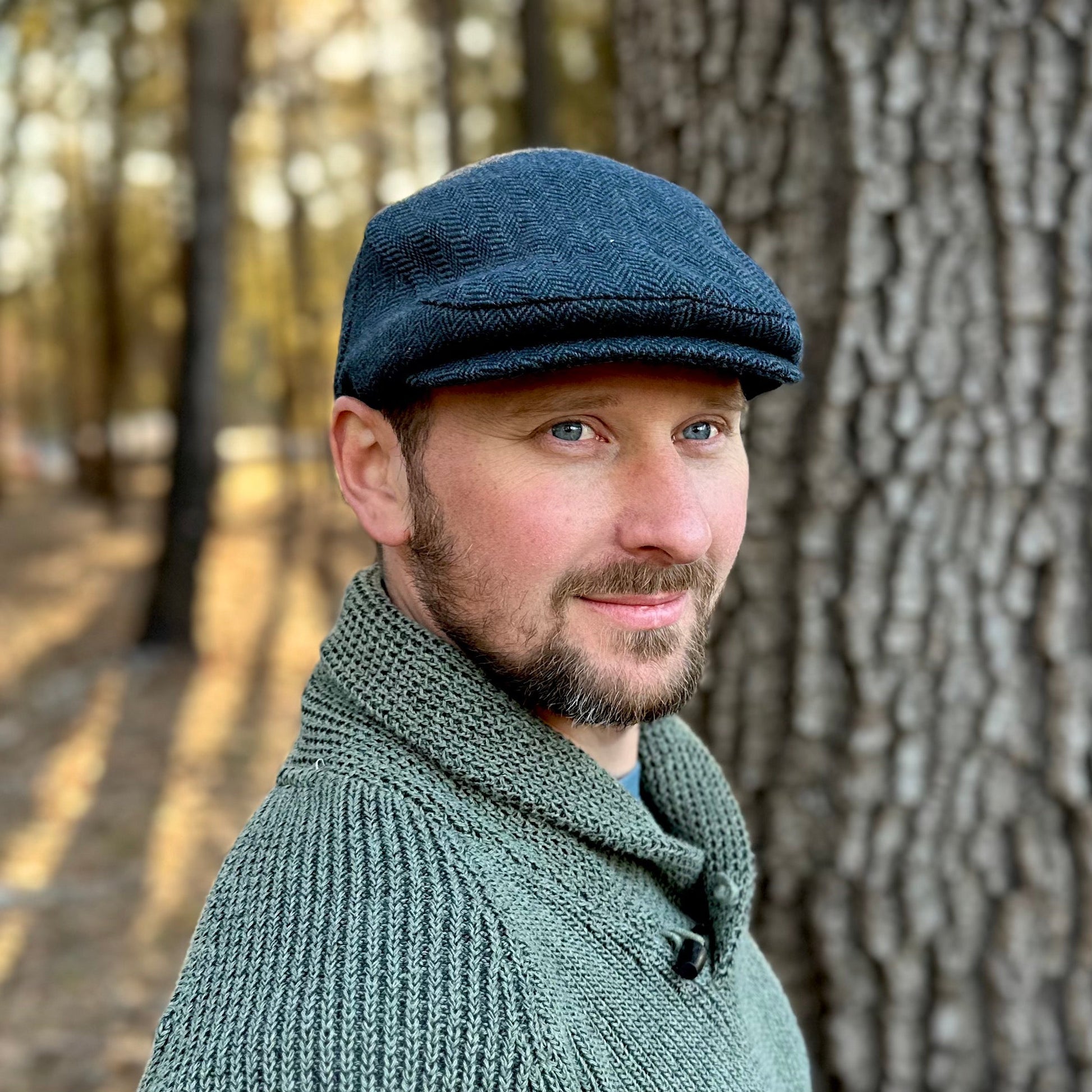 Cabby/Newsboy Herringbone Hat with Scottish Thistle Embroidery Wool Blend Golf Cap - Tampa Home & Garden Store