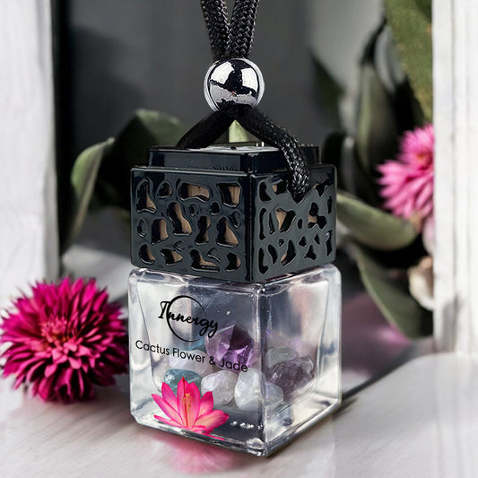 Cactus Flower and Jade Crystal-Enhanced Oil Diffuser, Car Air Freshener, 8ml - Tampa Home & Garden Store