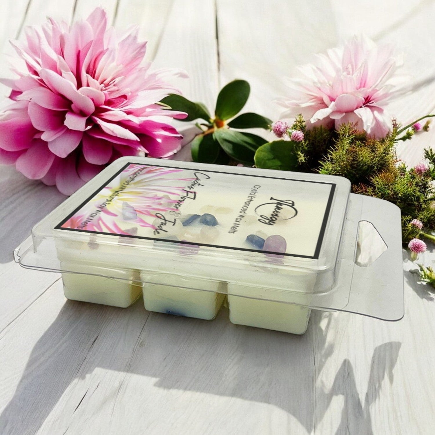 Cactus Flower and Jade Crystal-Enhanced Premium Coconut-Soy Wax Melts - Tampa Home & Garden Store