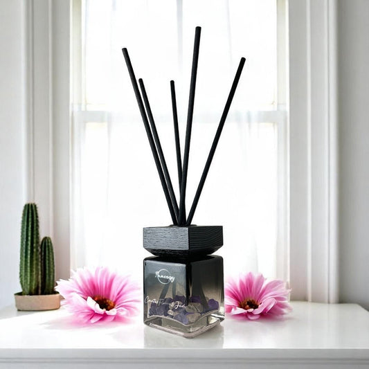 Cactus Flower and Jade Crystal-Enhanced Reed Oil Diffuser, 100ml - Tampa Home & Garden Store