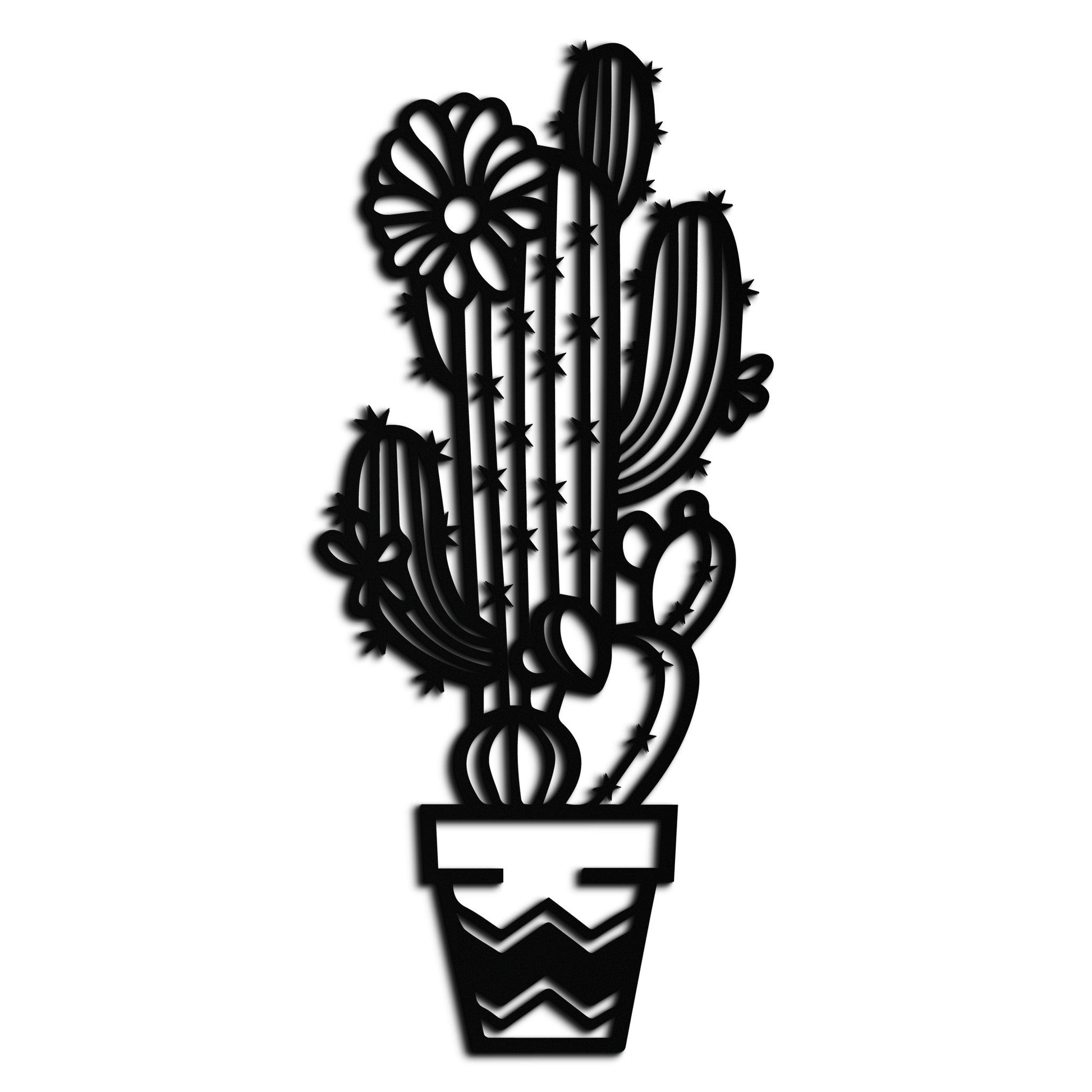 Cactus Metal Wall Art - Modern Geometric Desert Decor - KAF224 - Tampa Home & Garden Store