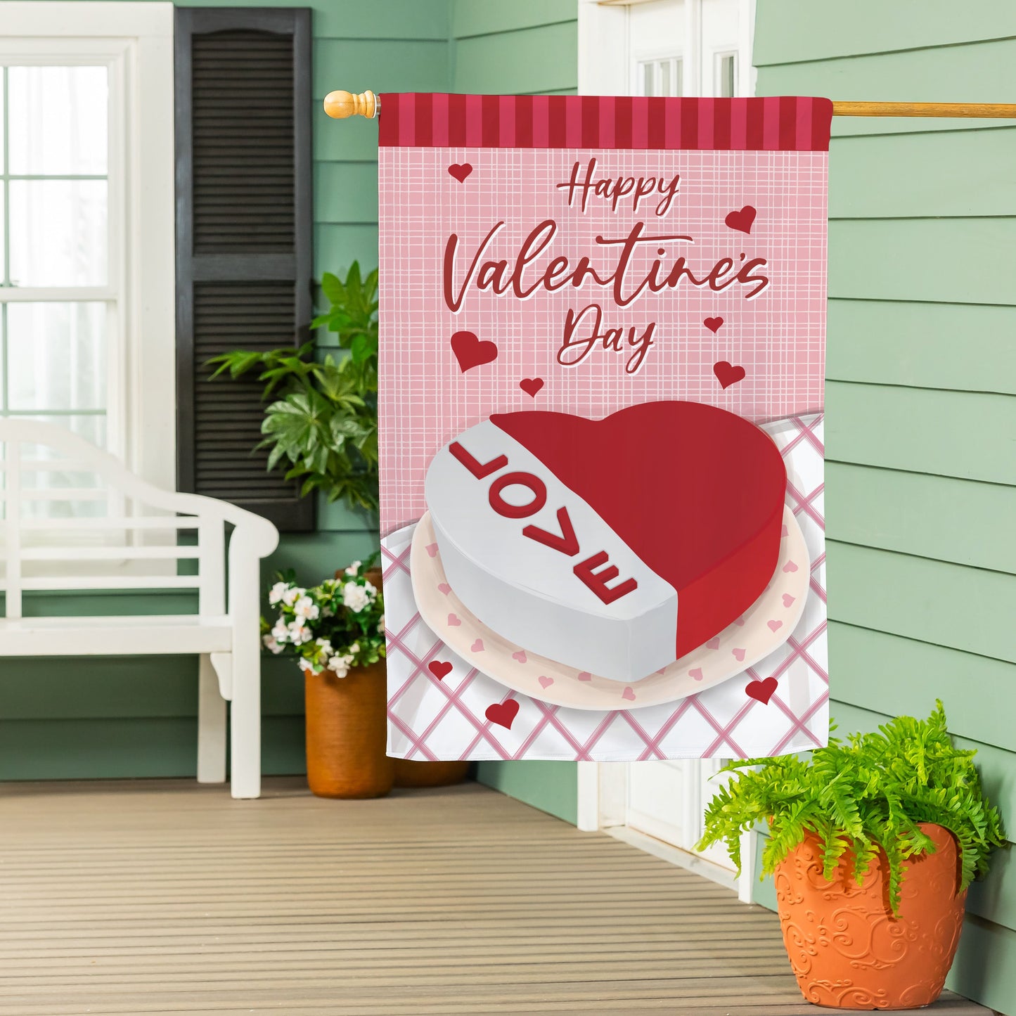 Cake Full Of Love Suede House Flag - Tampa Home & Garden Store