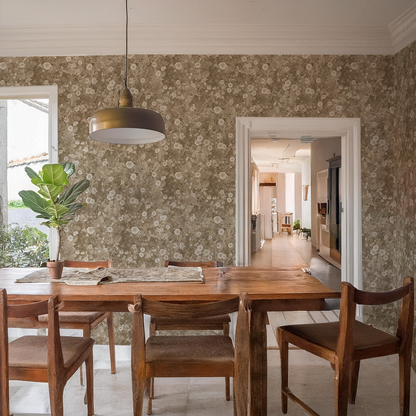 Cali Flowers Wallpaper, neutrals - Tampa Home & Garden Store