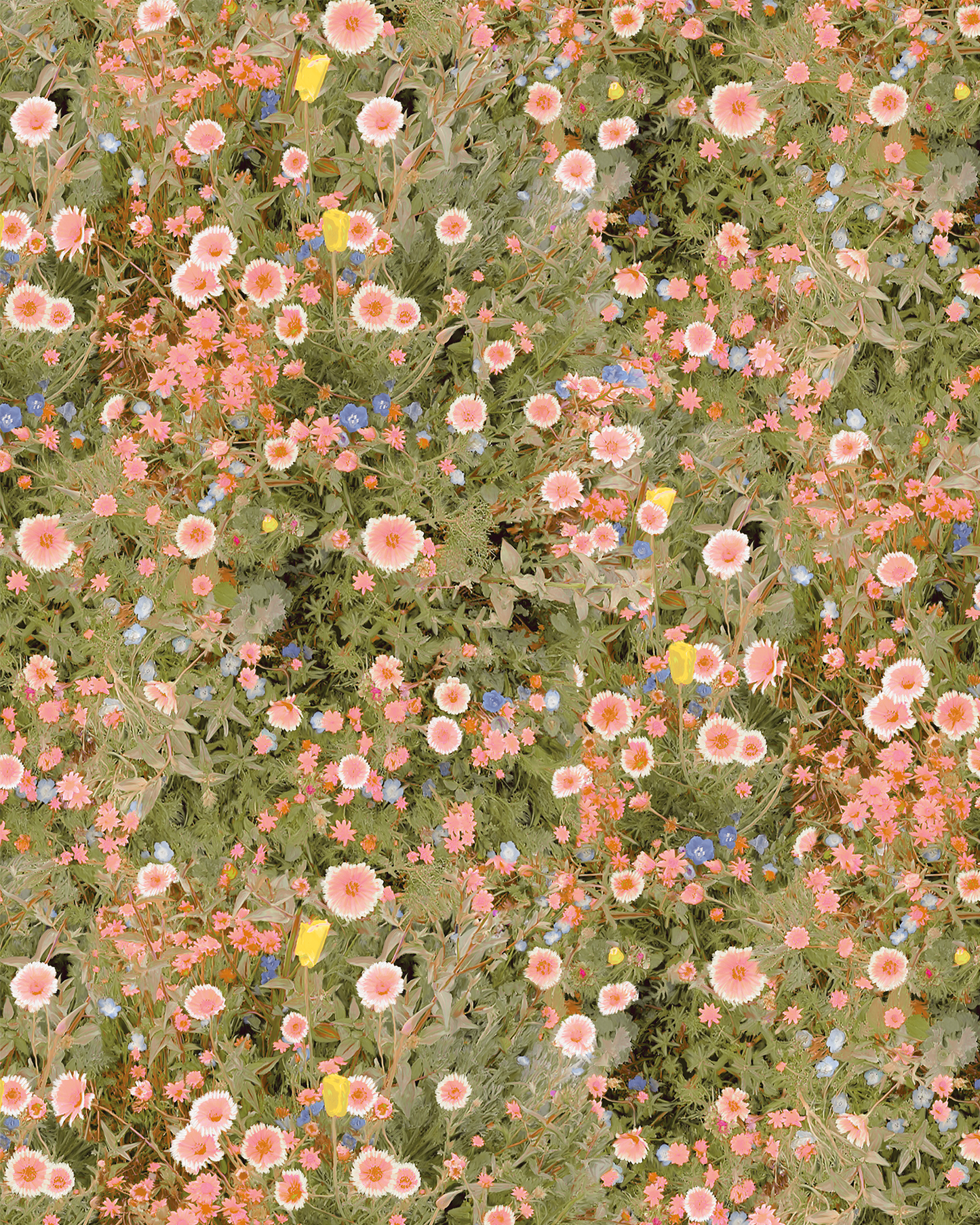 Cali Flowers Wallpaper, peachy green - Tampa Home & Garden Store