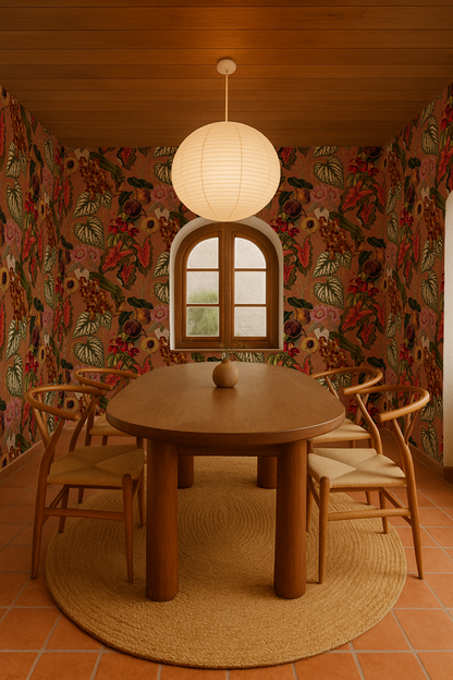 Cali Tropicale Wallpaper, burnt orange - Tampa Home & Garden Store