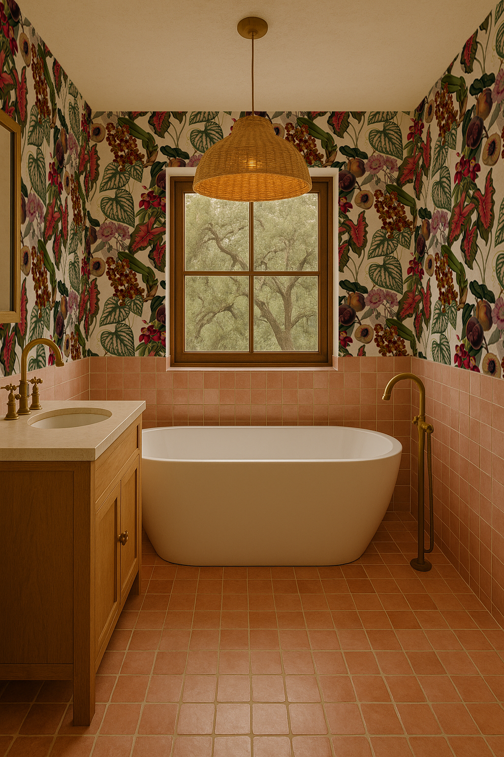 Cali Tropicale Wallpaper, off-white - Tampa Home & Garden Store