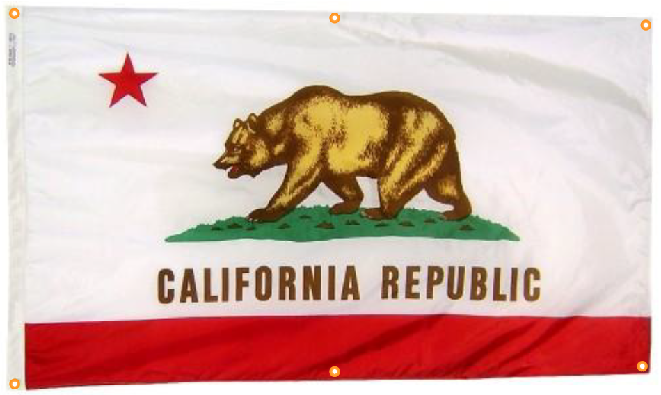 California Flag With Grommets Along with Edges for Wall Hanging - Tampa Home & Garden Store