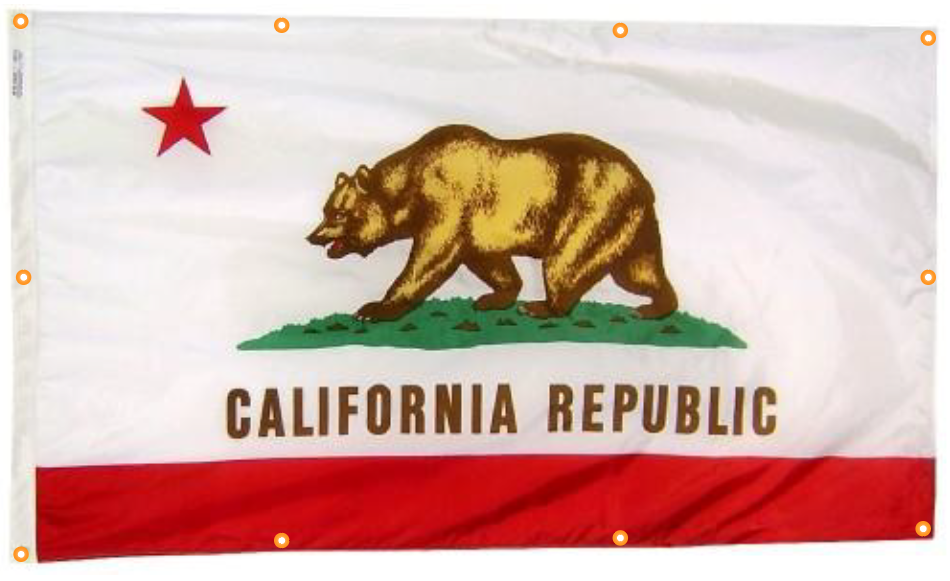 California Flag With Grommets Along with Edges for Wall Hanging - Tampa Home & Garden Store