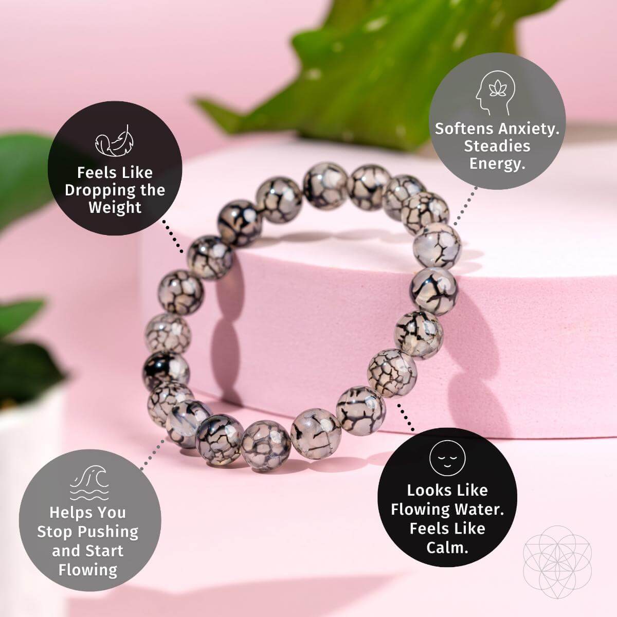 Calm in the Chaos - River Agate Bracelet - Tampa Home & Garden Store