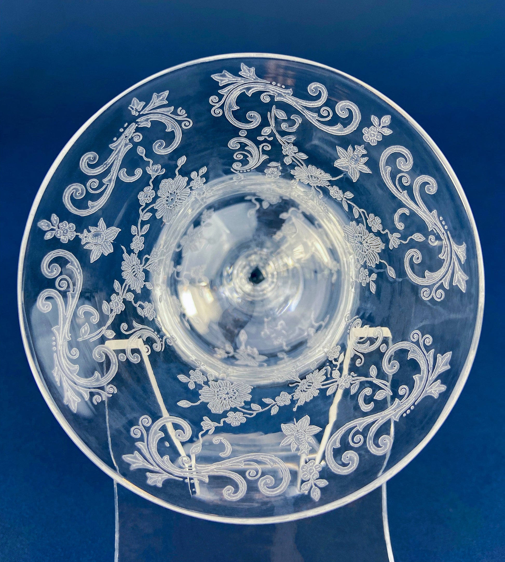 Cambridge Chantilly Low Sherbet Wine Glasses. Set of Nine Champagne Stemware. Vintage Collectible Glasses. - Tampa Home & Garden Store