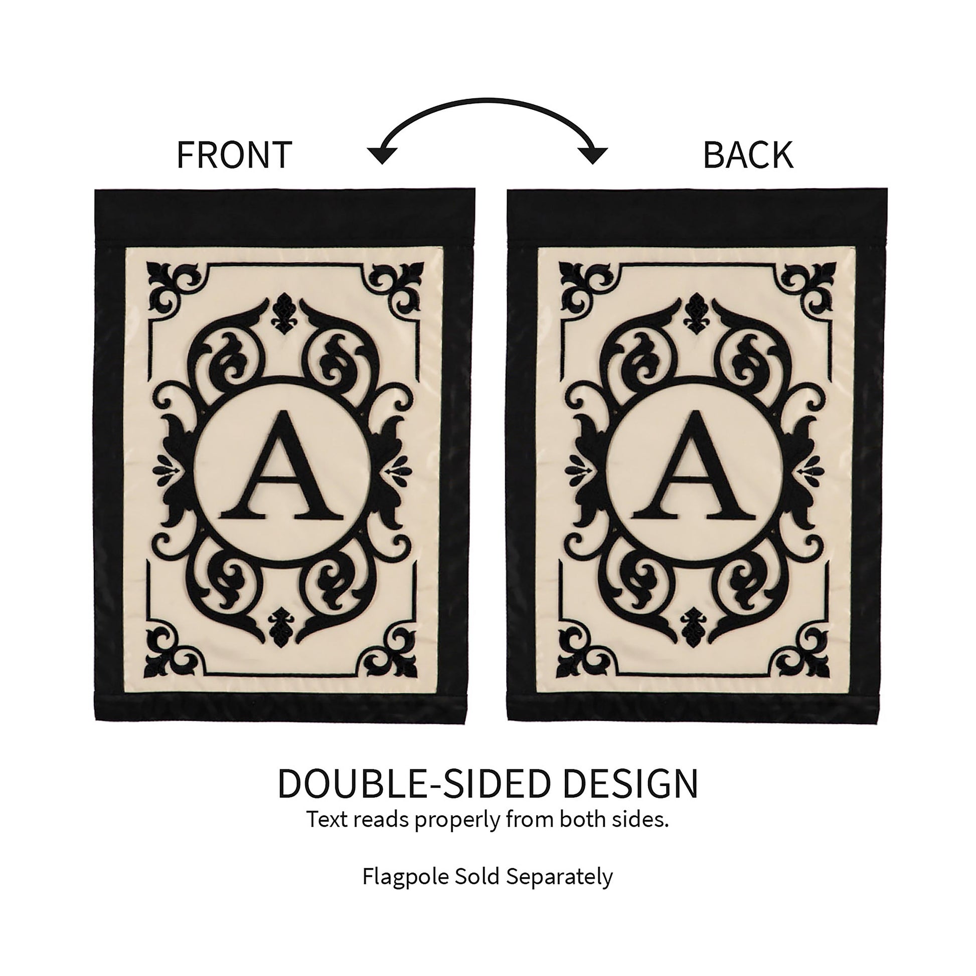 Cambridge Monogram Garden Applique Flag, Letter A - Tampa Home & Garden Store