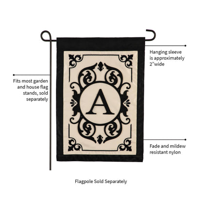 Cambridge Monogram Garden Applique Flag, Letter A - Tampa Home & Garden Store