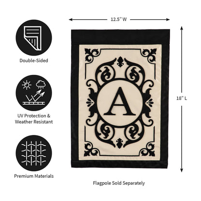 Cambridge Monogram Garden Applique Flag, Letter A - Tampa Home & Garden Store