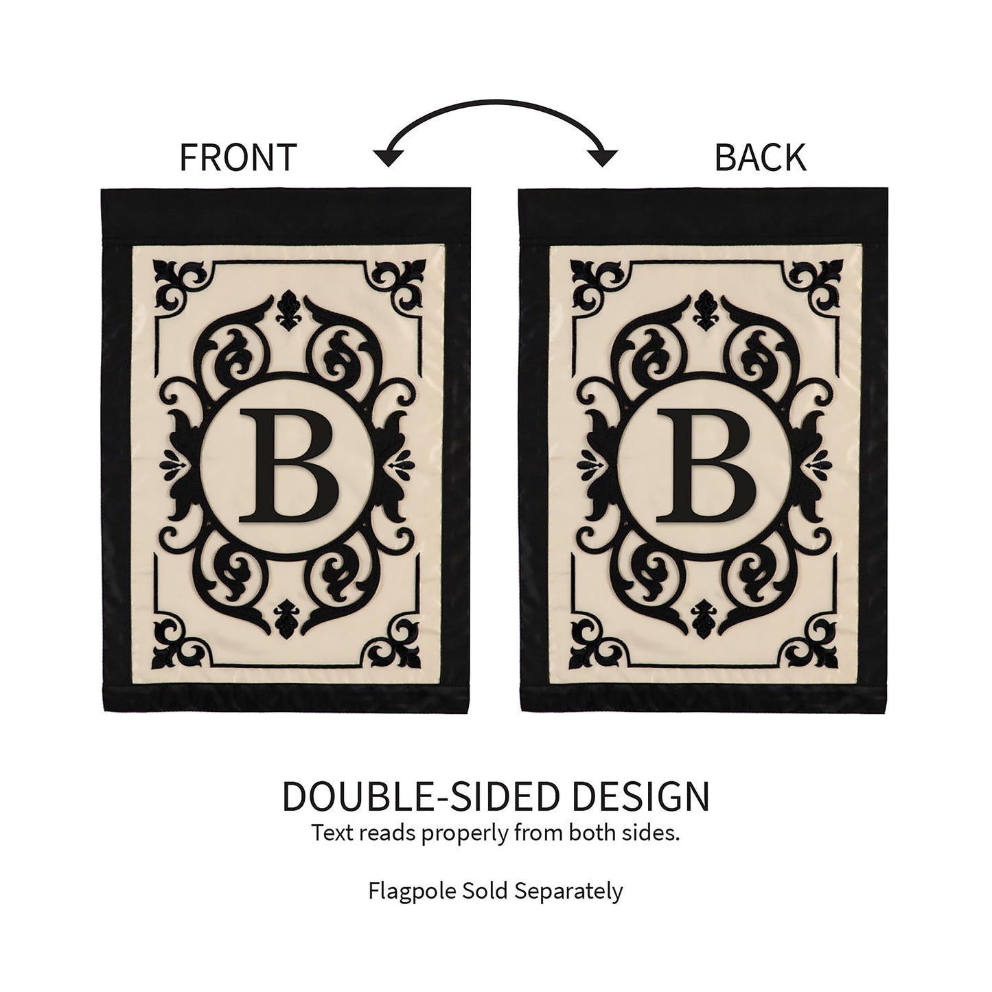 Cambridge Monogram Garden Applique Flag, Letter B - Tampa Home & Garden Store