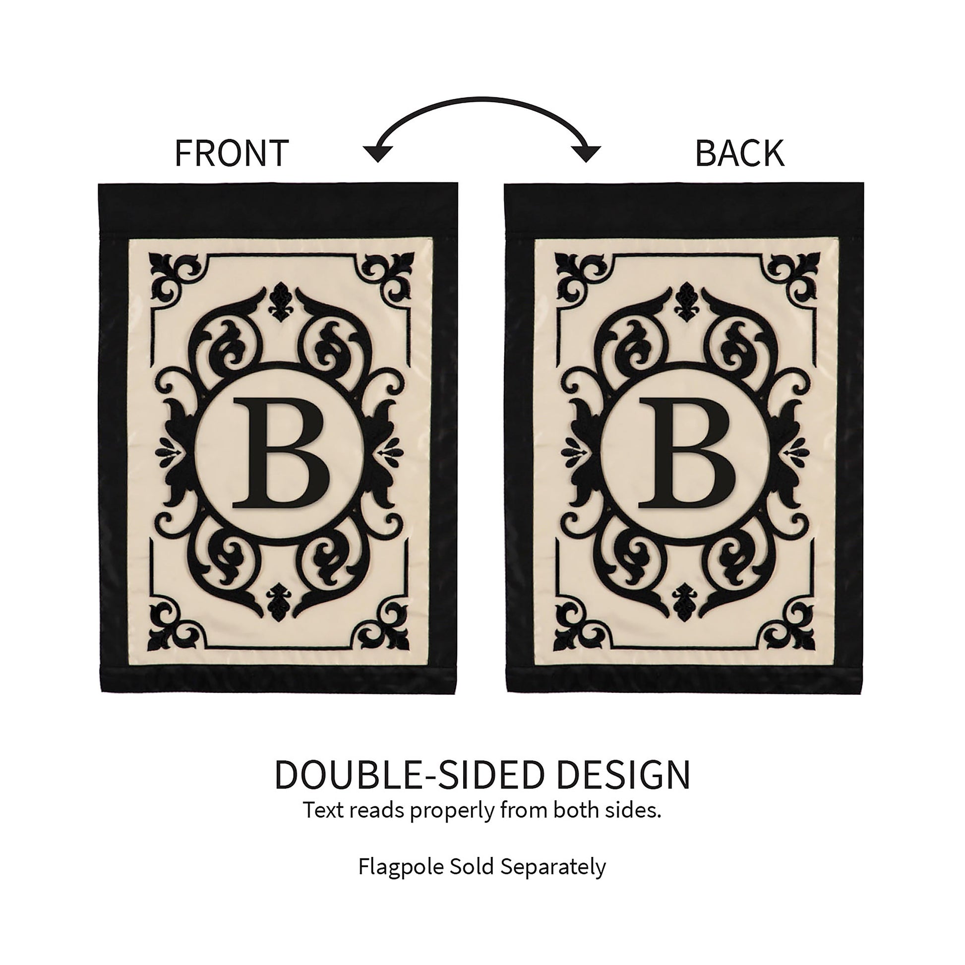 Cambridge Monogram Garden Applique Flag, Letter B - Tampa Home & Garden Store